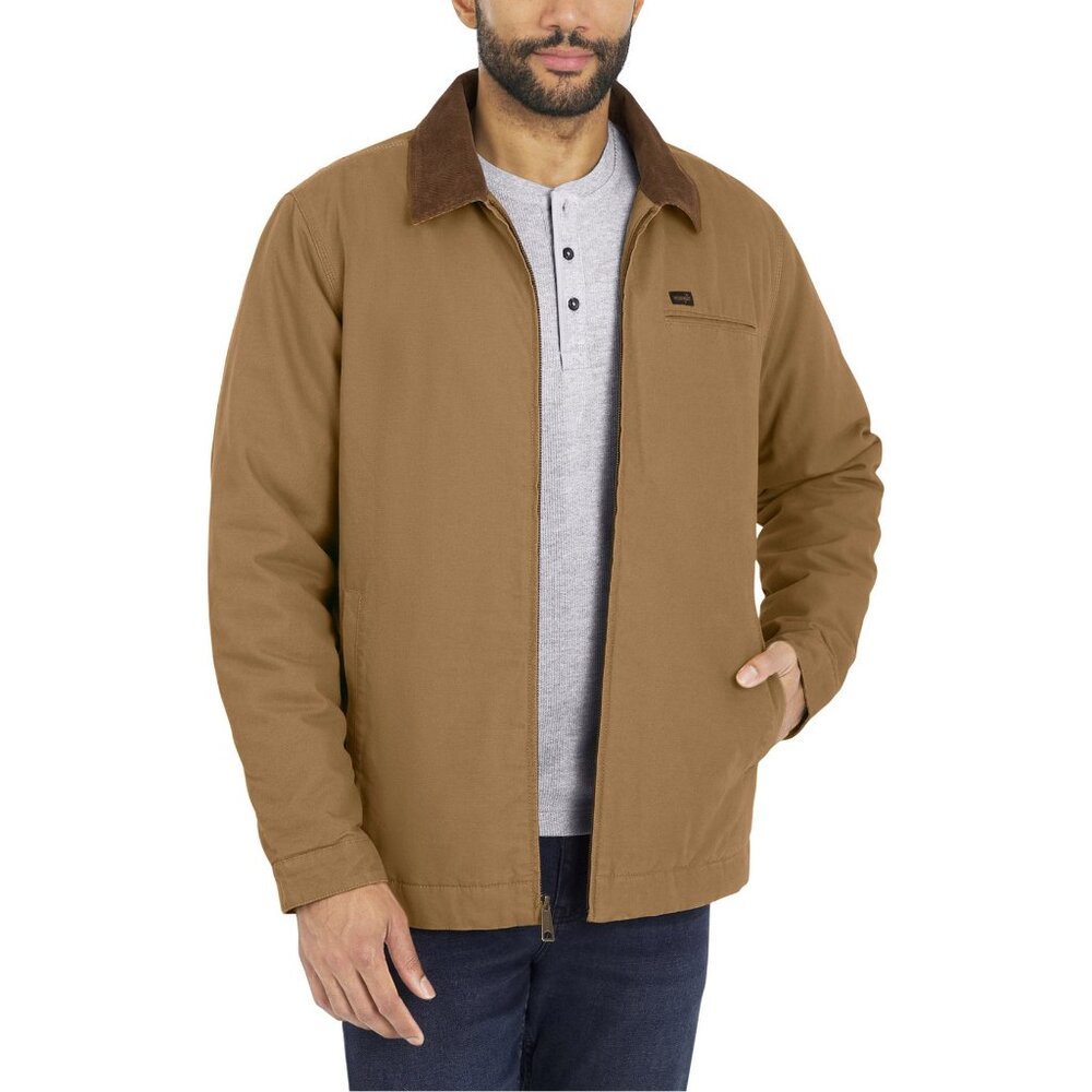 Wrangler Men's Canvas Workwear Jacket Size S Brown Quilted Lining For Warmth - Picture 11 of 15